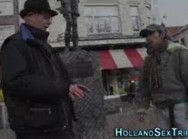 प्यारा डच स्टूनर अजीब आबनूस वेश्या द्वारा उँगलियों
